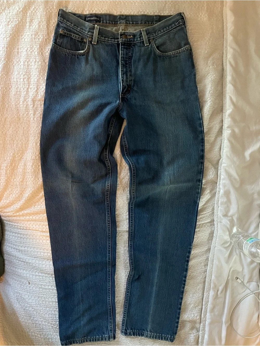 Lands End Men's Dark Denim Jeans Size‎ 35x 33